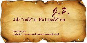 Jónás Polixéna névjegykártya